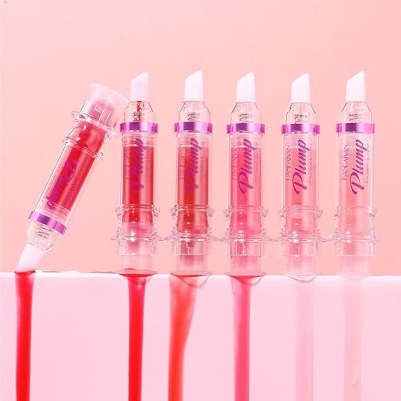 Lip Plumper Gloss Booster 3 Colors Set,Natural Pout Lip Plumping Oil and Lip Care Serum Enhancer Lifter Gloss for Fuller Moisturizing Hydrating&Reduce Fine Lines Nourishing Lips Mask Makeup