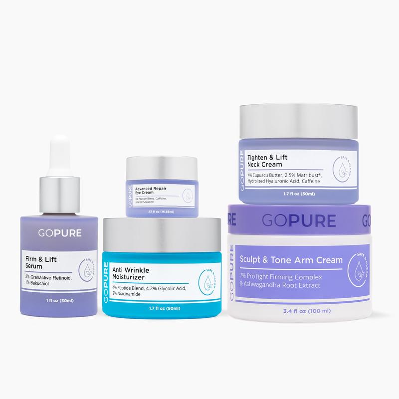 GOPURE Kristen’s Platinum Firming Holiday Bundle - Tighten & Lift Neck Cream + Advanced Repair Eye Cream + Sculpt & Tone Arm Cream + Firm & Lift Serum + Anti-Wrinkle Moisturizer