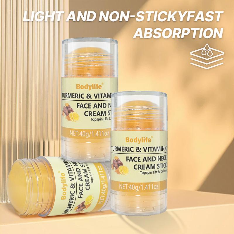 Turmeric and Vitamin C Face and Neck Cream Stick, Deeply Moisturizing Skincare for Neck Skin, Daily Gentle Hypoallergenic Comfort Moisture Hydrating Hydrate moisturesurge Skin Repair