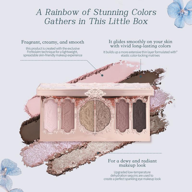 Flower Knows Butterfly Cloud Collar Collection Embossed Six-Color Makeup Palette