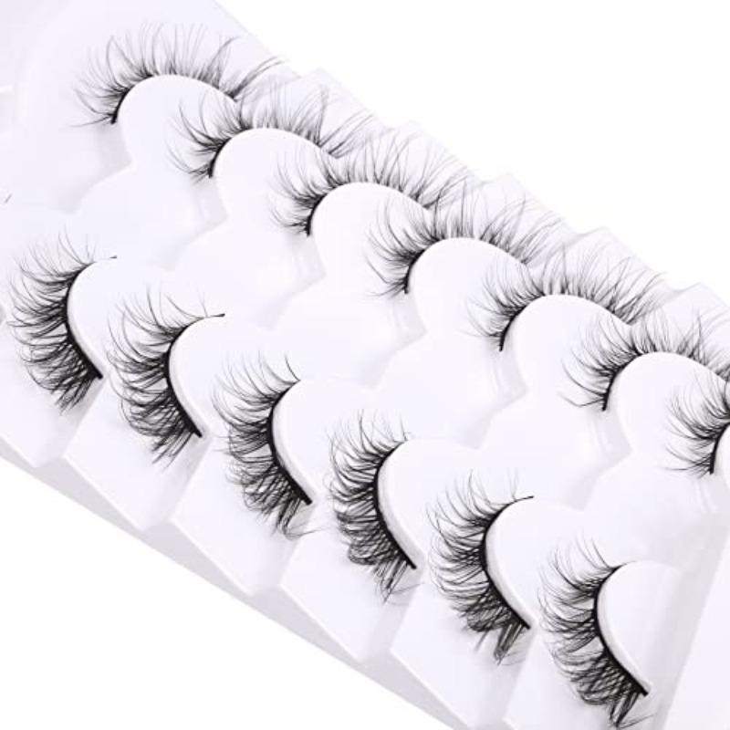 7 Pairs Curly Thick Extended False Eyelashes, Natural Look Eyelash Extensions, Makeup Tools For Women