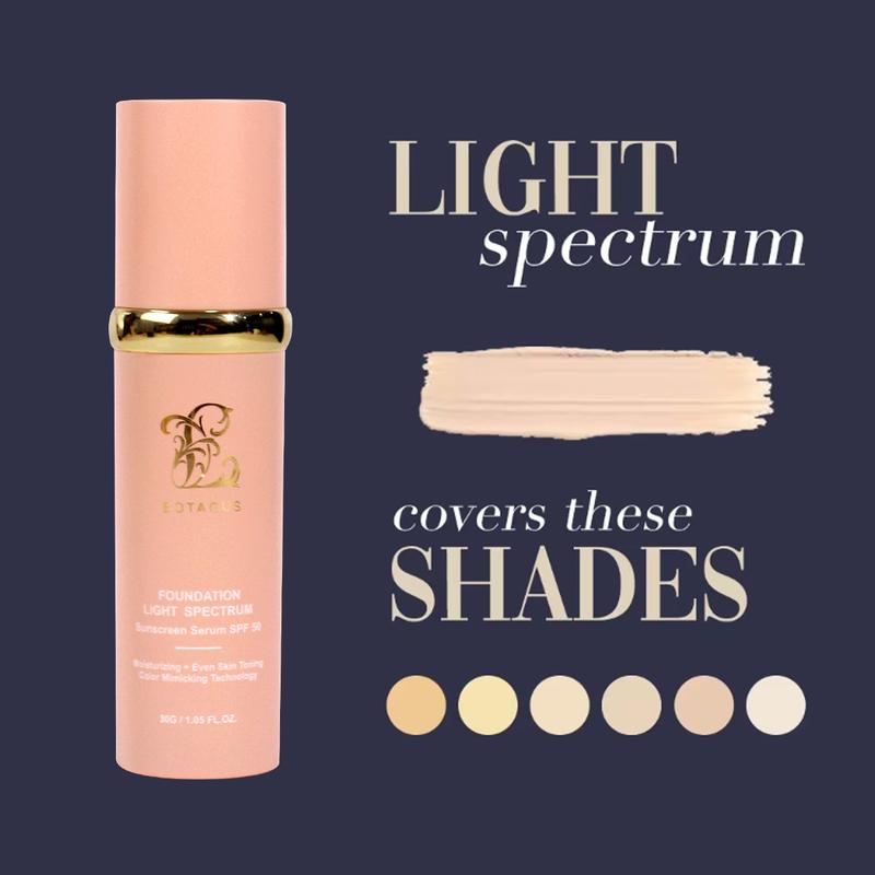 BOTAGUS Foundation 4 in 1-Light Spectrum,4 in 1 Foundation Liquid，Protecting from Sun with SPF50; for Gym, Sports, Dancing Concealer Cosmetic Lightweight Makeup，Longwearing & Waterproof for Makeup