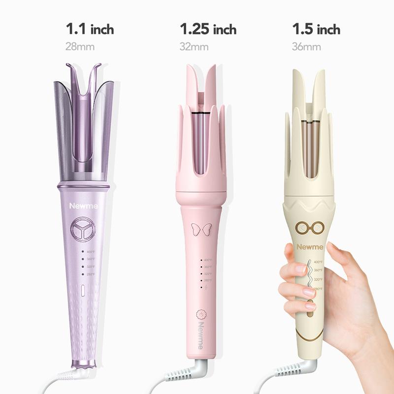 Newme Automatic Curling Iron: 1.1 inch 1.25 inch 1.5 inch Professional Automatic Curlers with Fast Heat-up - Beach Waves Hair Curler，Fast Heating, Dual Voltage, Smart Sensor,Negative Generator Adjustable Temp & Timer Reminder, Safety Curler, rizador