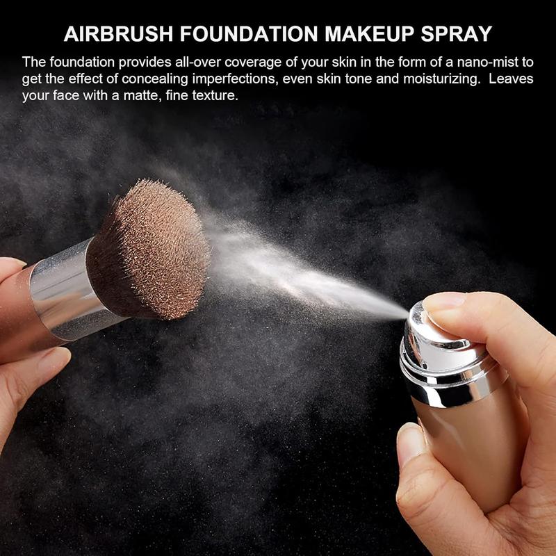 Airbrush Foundation Makeup Spray, Long Lasting Waterproof Full Covere Foundation for Brighten, Concealer and Hydrating, Natural Matte Finish, Brush and Makeup Sponge Include, 2.36oz (#4 Porcelain)