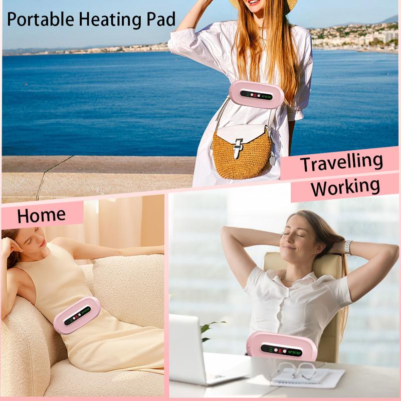 [NEW UPDATE] Wearable Electric Menstrual Heating Pad, Hot Massage Heating Pad, warming belt for Cramps with Vibration & Massage, Abdominal Relieve with Three Levels, Best Gifts for Woman