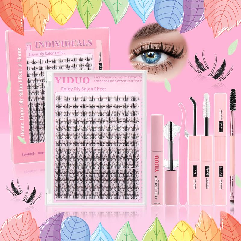 Mixed Length Waterproof Eyelash Kit, 1 Set Natural Look Eyelash Extensions with Tools, Self Grafting Curl Eyelashes, Eye Makeup Enhancement False Eyelashes