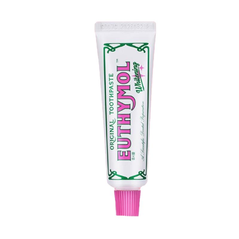 [Euthymol] Natural Flouride-Free Formula Strong Mint Flavor for Fresh Breath, 75ml Classic Pink Toothpaste for Fresh Breath, Plaque & Tartar Remover | Travel Size Aluminum Recyclable Tube