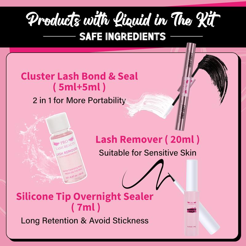 Gift Worthwhile Lash Kit with Rotary Case Lash Clusters Lash Bond and Seal Eyelash Remover Curler