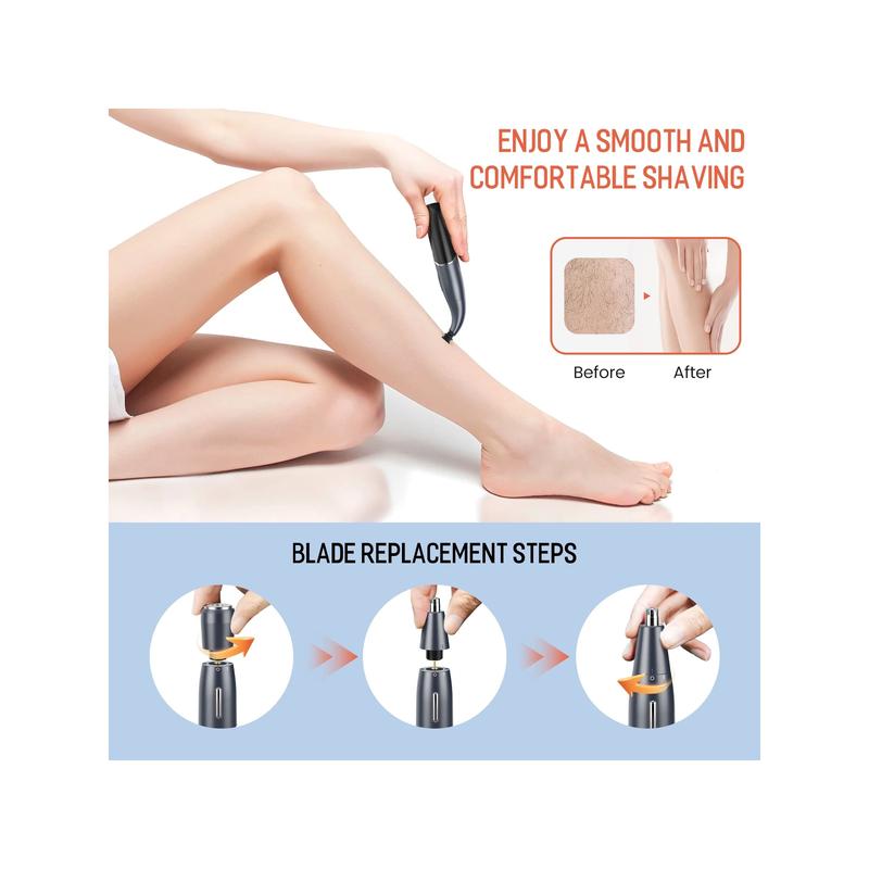 Mbzxhfew Electric Shaver, 6-In-1 Function With Multiple Blade Tips, Women's Bikini Trimmer, Suitable For Facial, Eyebrow, Nose, Arm, Leg Hair Removal Kit, Dry And Wet Dual-Purpose Painless Shaver Set Multi -function shaving knife