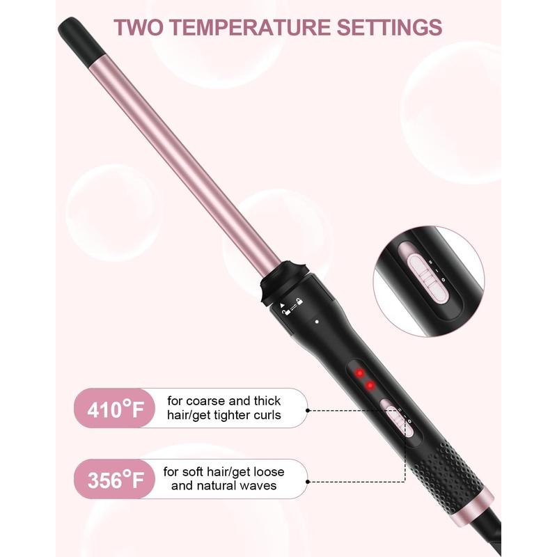 3 in 1 Curling Iron, Curling Wand Set with Curling Brush 3 Interchangeable Ceramic Curling Wand(0.5”-1.5”), Dual Voltage 30s Fast Heating with Heat Resistant Glove & 2 Clips and Gift Box