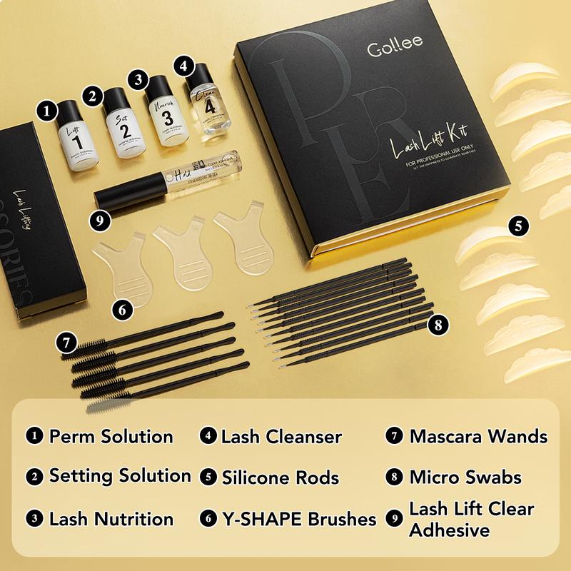 Lash Lift Kit, All in One Eyelash Perm Kit for Semi-Permanent Makeup Eyebrow Lamination Kit for Beginner and Professional Salon Gentle Cleanser