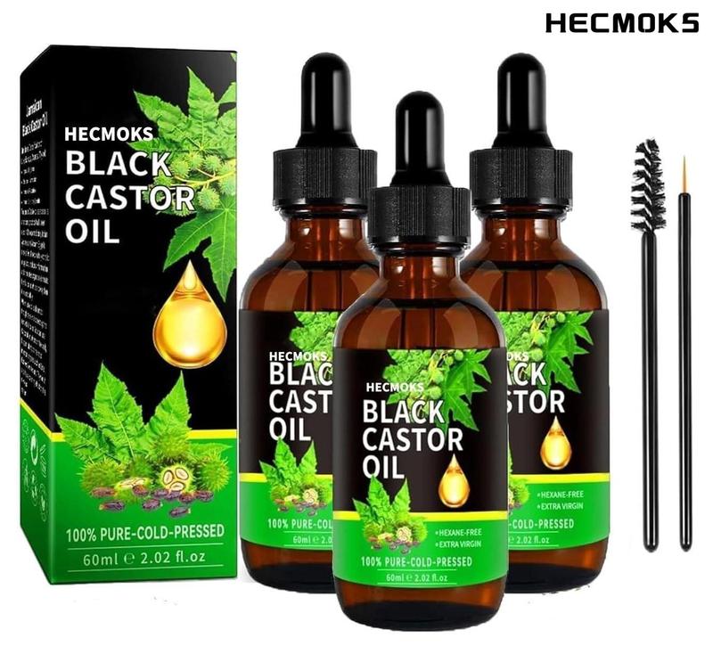 HECMOKS 3-Pack Organic Jamaican Black Castor Oil - Hair Growth, Body Care & Moisturizing - Moisturizer, Comfort Haircare Moisture