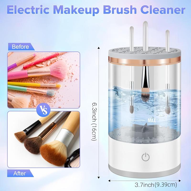 Christmas Electric Makeup Brush Cleaner, 3 in 1 Automatic Makeup Brush Cleaning Machine, Makeup Brush Cleaning Tool for All Sizes, Christmas Gifts for Women