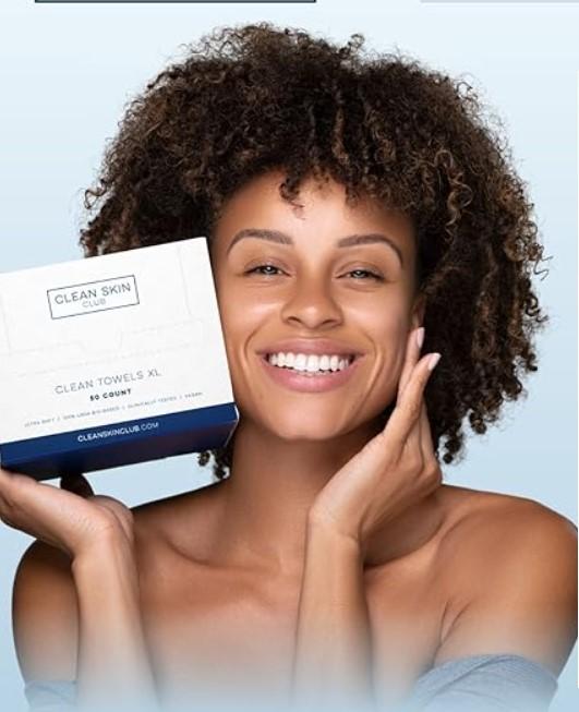 Clean Skin Club Clean² Pads 2.0 [NEW & IMPROVED EDGES] Guaranteed Not to Shed & Tear Face Pads, Triple Layers, Textured & Ultra Soft Side, Organic Disposable Cotton, Pair with Makeup Remover