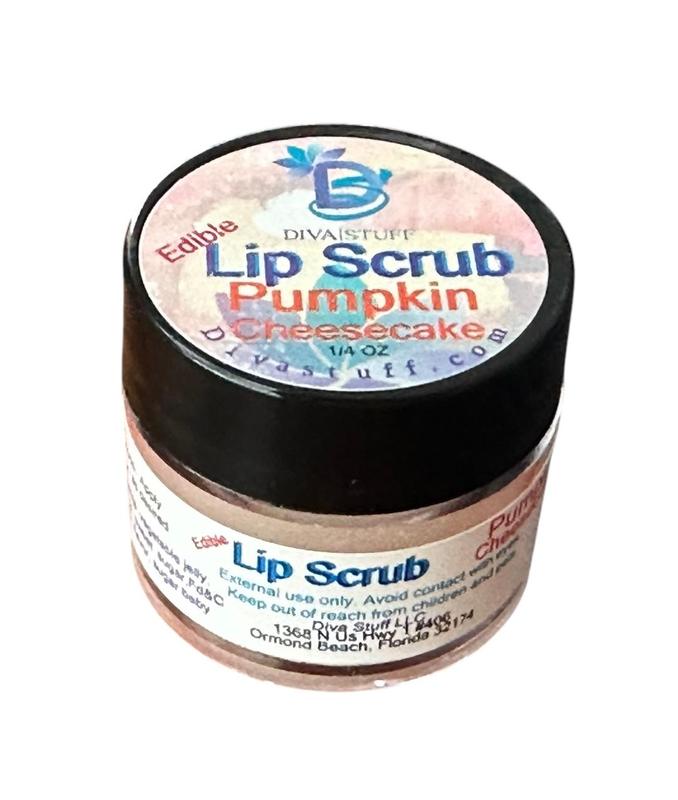 Diva Stuff Pumpkin Cheesecake Lip Scrub, Moisturizing, Exfoliating, Repairing and Softening, Tastes Amazing , Natural Ingredients and Made in the USA, .25 Oz