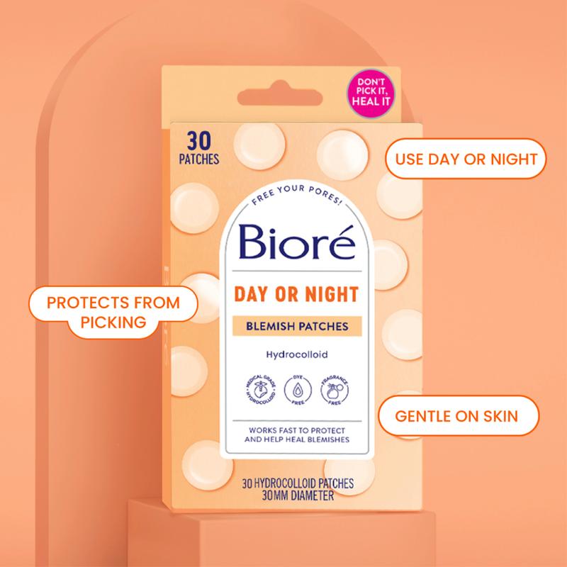 Bioré Blemish Patches, Medical Grade Ultra-Thin Hydrocolloid, for Covering Zits and Pimples, HSA FSA Approved, 30 count