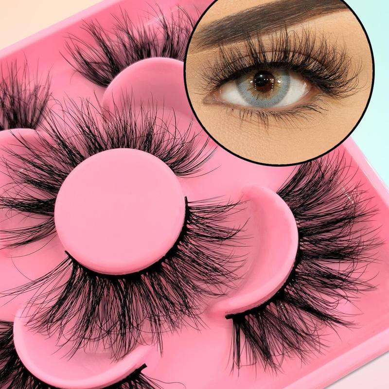 Cat Eye Shaped False Eyelashes, 3 Pairs Wispy Natural Look Faux Cluster Lashes, Natural Curling Eye Makeup Strip Lashes, Full Volume Eyelash, Eyelash Extensions Kit, Christmas Gift