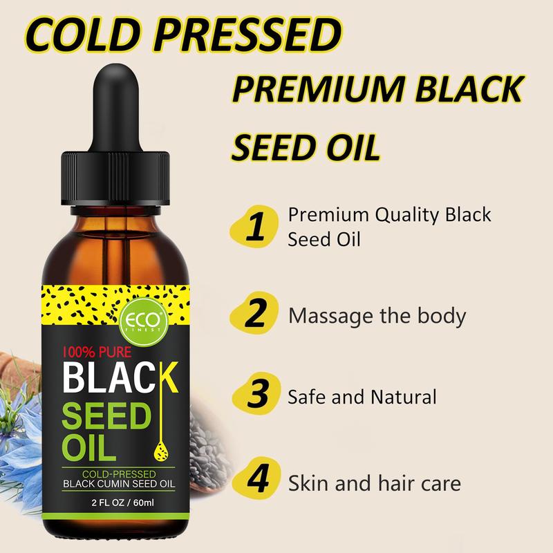 Seed Oil - 3 Times Thymoquinone, Cold-Pressed, 100% Pure Turkish Black Cumin Seed Oil, Liquid Pure Blackseed Oil, Glass Bottle, 2FL OZ 60ml