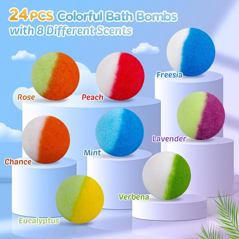 Bath Bombs for , 24 count Bath Bombs with Glow in The Dark Surprise Inside,  and  Colorful Bubble Bath Fizz for ,  Birthday, , Or Christmas Gift for Boys and Girls!