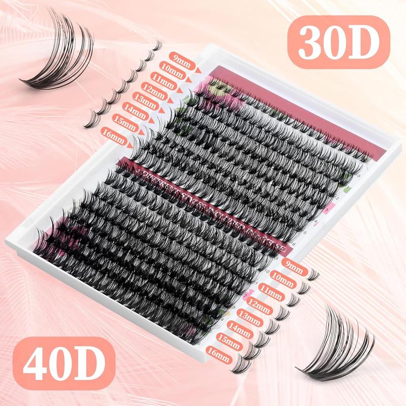 Lash Clusters 30D 40D - 320Pcs Lashes Clusters - DIY 9-16mm Eyelash Clusters Easy to Apply, Reusable Strip Lashes for Beginners Makeup Cosmetic Eyelash Extensions Eyelash Extension Eyelashes Extensions Lash Extension Lash Extensions