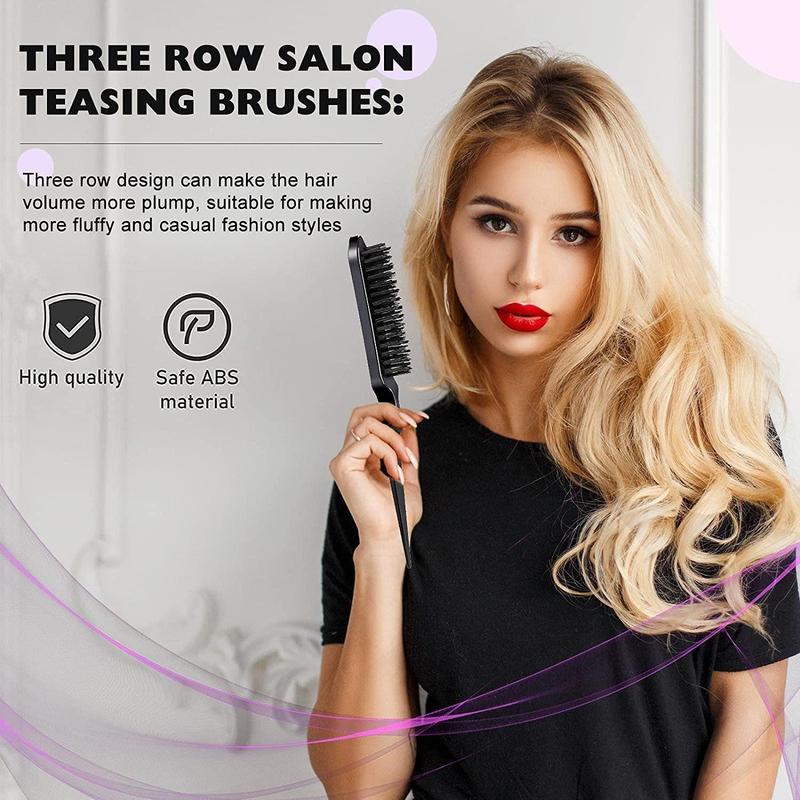 12pcs set Hair Styling Tool Set, Teasing Hair Comb, Pointed Tail Hair Comb, Eyebrow Brush, Hairline Brush, Hair Clip, Hair Comb, Hair Styling Tool, Hair Grooming Kit, Summer Essentials