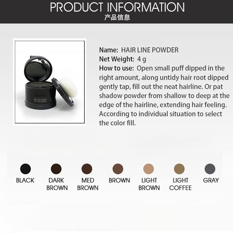 Hairline Powder (Medium Brown) - tantly Cover Gray Roots, Hair Touch-Up, Hair Color Shadow for Thin Hair