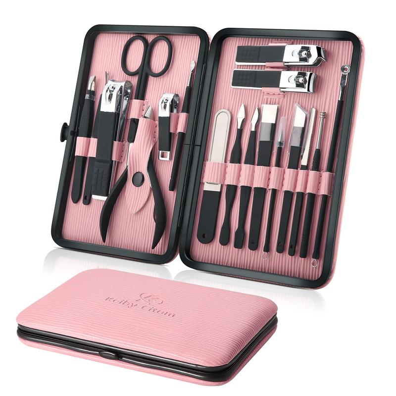 Portable Nail Clipper Set, Winter Gifts, Large Capacity Stainless Steel Nail Clipper Kit, Professional Manicure & Pedicure Tool Set, Nail Art Set for Home & Travel, Summer Gift