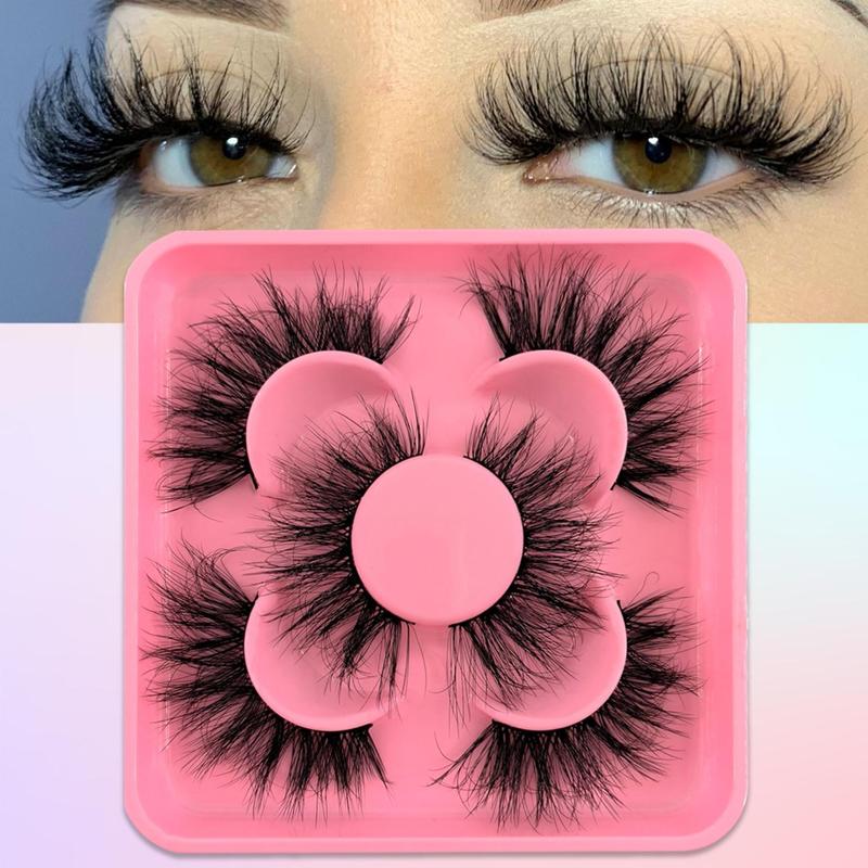 Cat Eye Shaped False Eyelashes, 3 Pairs Wispy Natural Look Faux Cluster Lashes, Natural Curling Eye Makeup Strip Lashes, Full Volume Eyelash, Eyelash Extensions Kit, Christmas Gift