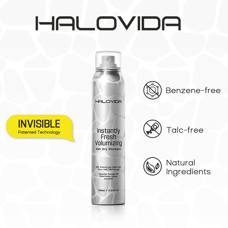 HALOVIDA INSTANT FRESH VOLUMZING INVISIBLE HAIR DRY SHAMPOO 5.07FL.OZ organic cleansing conditioner haircare voluminous and hydrated hair soak up oils Clarifying Shampoo Gentle Cleanser