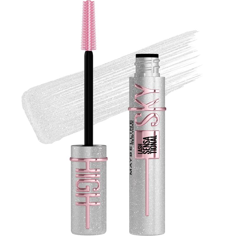 Lash Sensational Sky High Glitter Mascara, Diamond Effect Eye Makeup for Lashes and Brows, Washable, Space Diamond, Maybelline