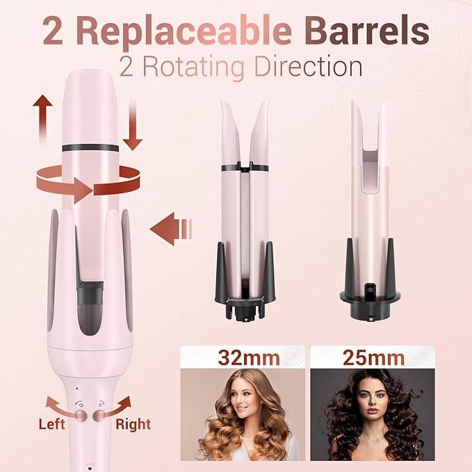 BESTOPE PRO  Automatic Curling Iron Hair Curler, Replaceable Curling Wand with 2 Sizes Barrel (1