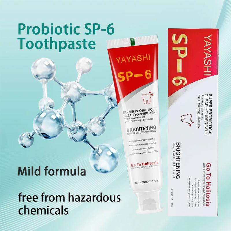 SP 6 Toothpaste Remove smoke stains, Oral Health anagement,Fresh Breath,with Sodium Saccharin and Lactobacillus,Hydroxyapatite,Whitening Toothpaste Daily Radiant toothpaste whitening  toothpaste