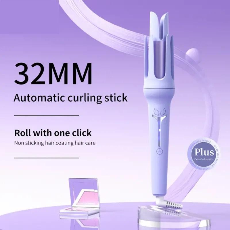 Automatic Hair Curling lron, 32mm Hair CurlerNegative lon Automatic Hair Hair Curl Wand, 4Modes Temperatures Curling lron for Women,Hair Styling Tools for Home, Back To School, HairCurler Comfort