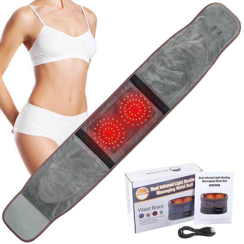 Cordless Heated Massage Belt, Back Massage Belt, 3 Heating Modes Heated Back Belt, Suitable for Middle-aged and Elderly People, 5000mAh Long Battery Life, Great Gift, Halloween, Christmas, Fall, Winter Gift