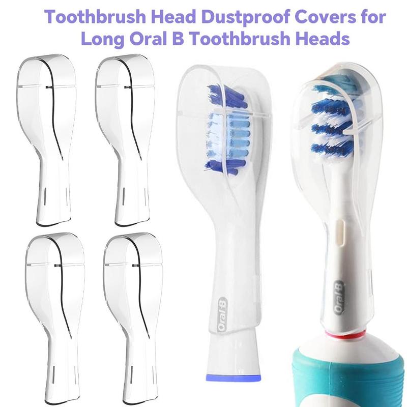 Electric Toothbrush Dustproof Cover, 4 Counts Toothbrush Head Protective Cover, Dustproof Cover for Oral B Long Brush Head Series Electric Toothbrushes