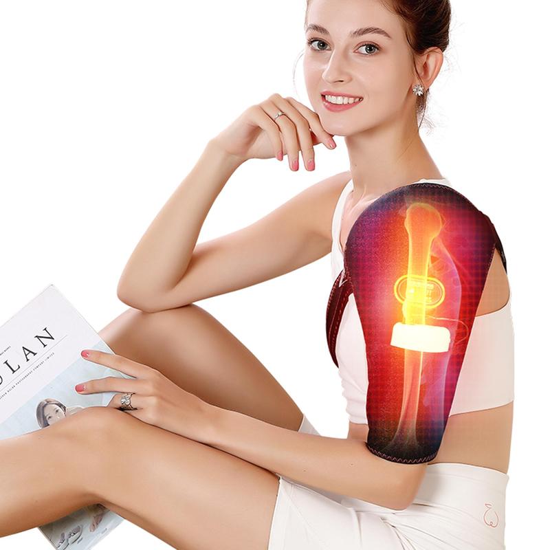 USB Rechargeable Shoulder Massager, 3-level Smart Control Heating Shoulder Massage Shawl, Electric Muscle Relaxation Back Massager for Home & Travel