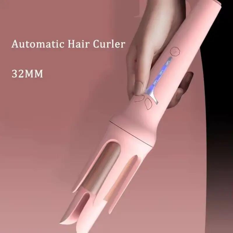 Automatic Hair Curling lron, 32mm Hair CurlerNegative lon Automatic Hair Hair Curl Wand, 4Modes Temperatures Curling lron for Women,Hair Styling Tools for Home, Back To School, HairCurler Comfort