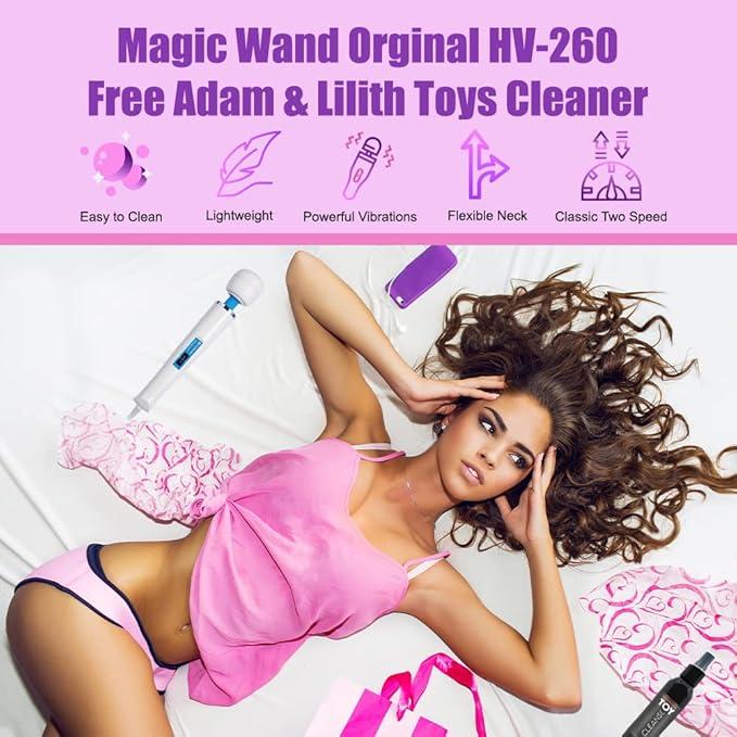 Authentic Magic Wand Massager Original HV-260 – Plug-in 2-Speed with Flexible Neck & Ultra-Powerful Motor for Deep, Rumbling, Muscle Relaxing Vibrations. 6-Foot Cord