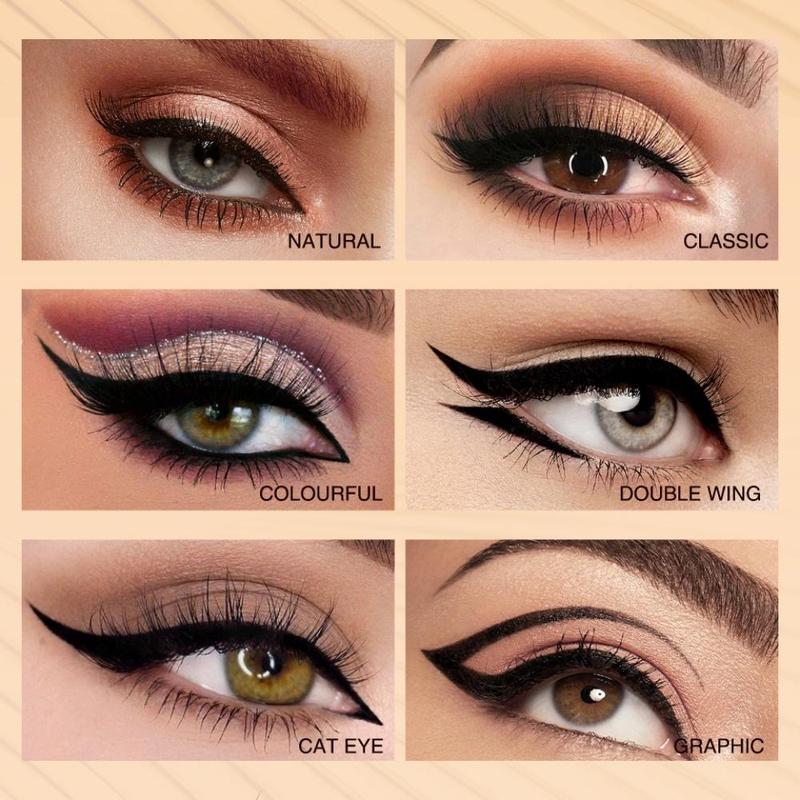 1 2 3 5 7pcs Waterproof Long Lasting Makeup Eyeliner Gift, Music Festival Makeup Essentials, Cosmetic Liquid No-skip Eyeliner Pen, Quick Drying Eye Liner Pen for Women Girls