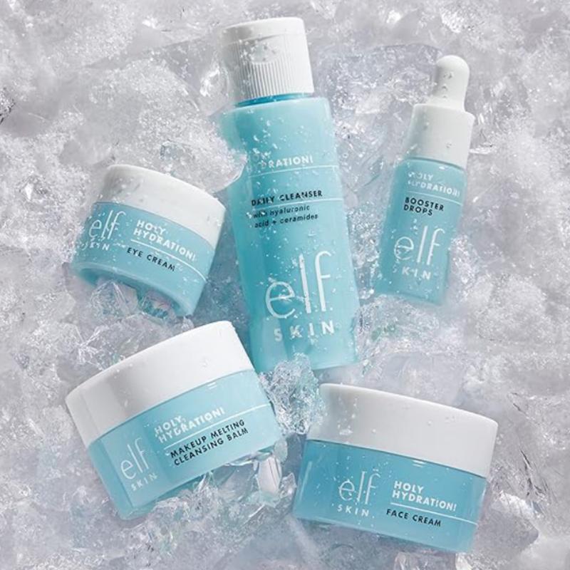 E.l.f. SKIN Hydrated Ever After Skincare Mini Kit - Cleanser, Makeup Remover, Moisturiser & Eye Cream for Skin Repair and Moisture Comfort