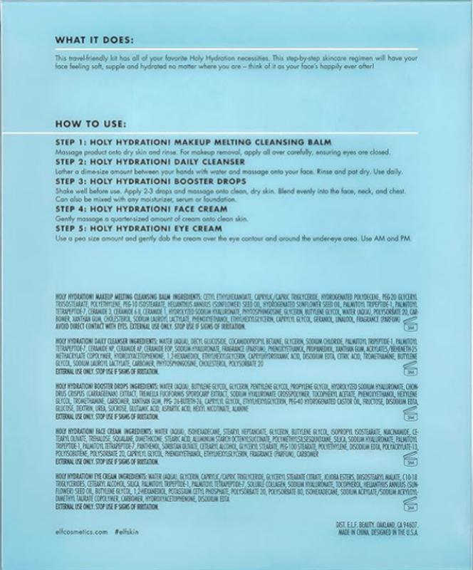 E.l.f. SKIN Hydrated Ever After Skincare Mini Kit - Cleanser, Makeup Remover, Moisturiser & Eye Cream for Skin Repair and Moisture Comfort