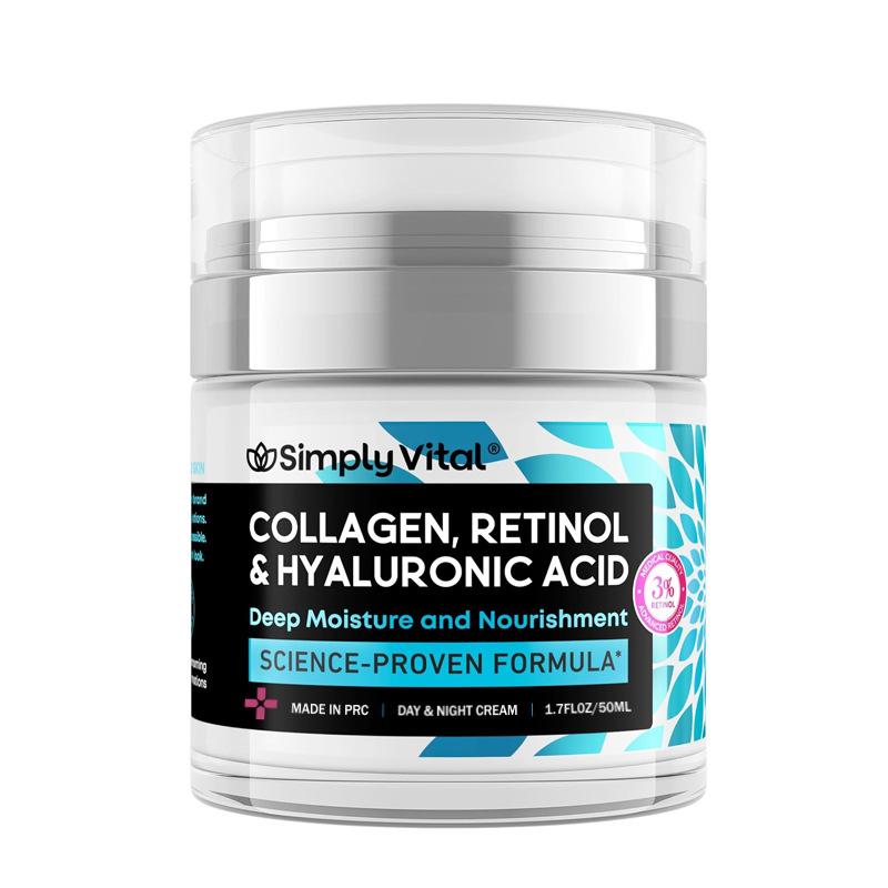 SimplyVital Collagen, Retinol & Hyaluronic Acid Cream - Anti-Aging Face Moisturizer for Face, Neck & Décolleté, Daily Moisturizer Face Cream - 1.7 fl.oz.