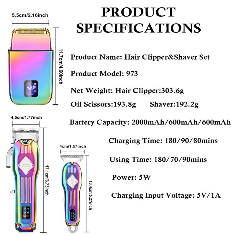 Professional Hair Clipper Set, 1 Set Electric Hair Trimmer Kit, LCD Display Hair Clipper Set, Hair Cutting Kit, Winter Gifts for Men, Christmas Gift, Stocking Fillers, New Year Gift, Winter