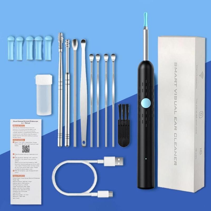 Smart WiFi Connected Visual Ear Canal Cleaner, 1 Box Portable Visual Ear Canal Extractor, HD Endoscope Type-C Rechargeable Earwax Removal Products