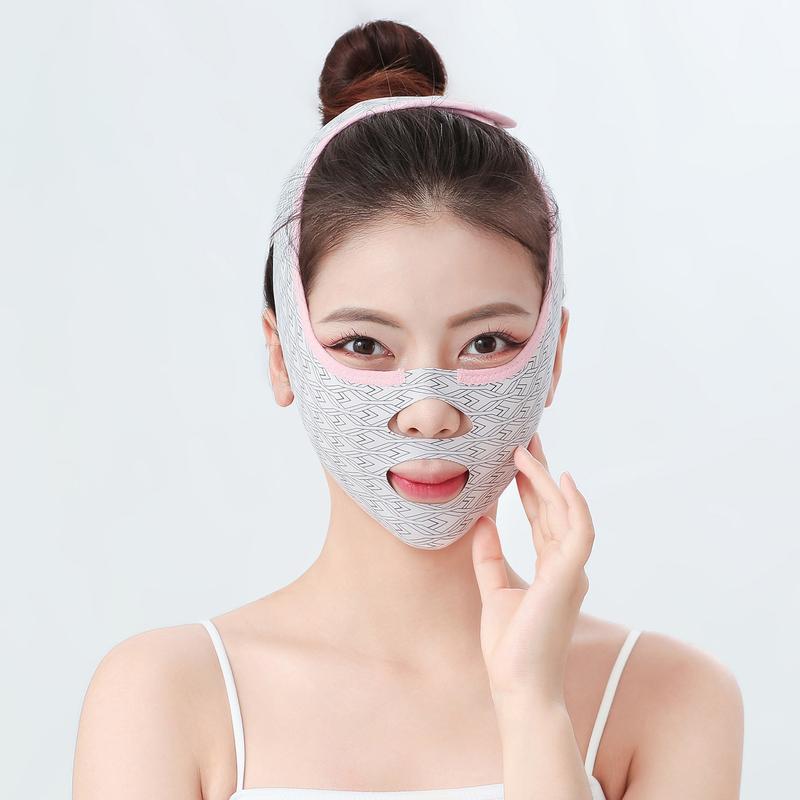 V-Line Face Lift & Tightening Bandage-sagging nasolabial folds, seamless elastic mask to improve double chin，Seamless Elastic Mask for Sagging Skin, Nasolabial Folds & Double Chin Reduction