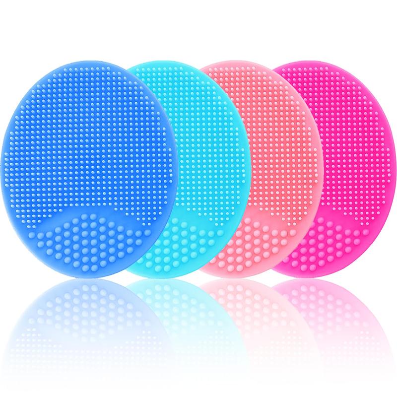 Face Scrubber, Facial Exfoliator, Face Scrub Brush, Soft Face Brush, Silicone Facial Cleansing Brush, Face Exfoliator Blackhead Acne Pore Cradle Cap Face Wash Brush for Deep Cleaning Skin Care 4 Pack