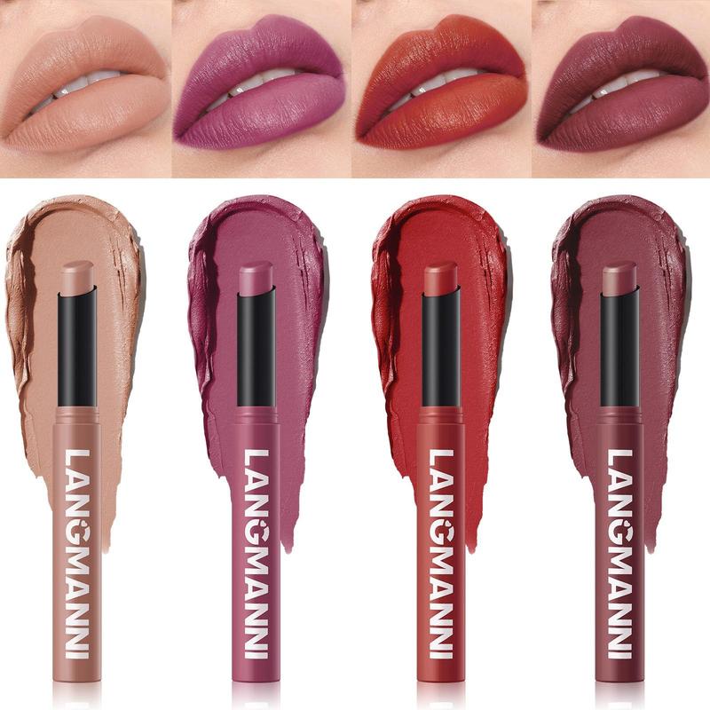 Long Lasting Matte Lipstick, 1 Count Non-stick Cup Not Fade Lip Sticks, Easy Coloring Lip Sticks, Suitable for All Occasions Lip Makeup, Christmas Gift