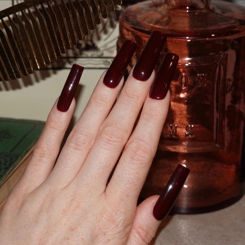 Wine Red Press on Nails | Dark Red nails, opi gel nails