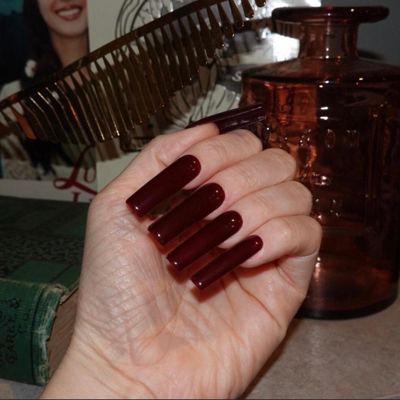 Wine Red Press on Nails | Dark Red nails, opi gel nails