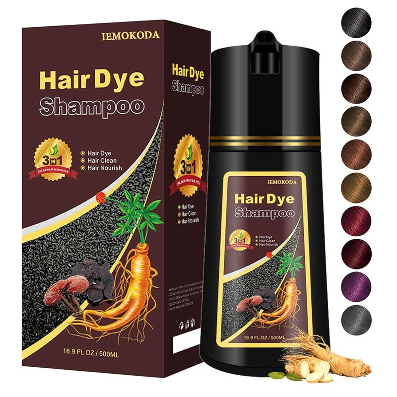 Dark Brown Color Shampoo 500ML-Instant 3 IN 1 Formula for Gray  - Long Lasting, Safe&Easy to Use for Women&Men hair dye Haircare